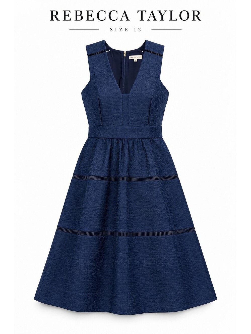 Rebecca Taylor Navy Fit & Flare Dress